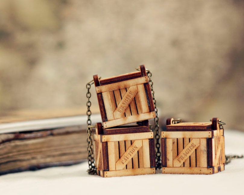 The Collector - Little Wood Crate Lockets for your secret finds