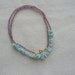 Amazonite gemstone chips with Gold and Purple Necklace