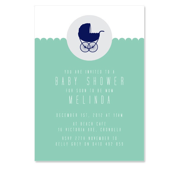 DIY Baby Shower Invite - Pram