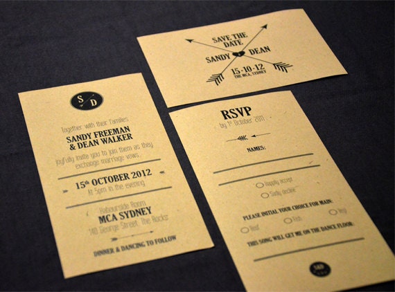 DIY Wedding Arrow Invite set