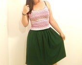 Paisley Sun Dress: upcycled vintage singlet, ethnic print pink & green babydoll
