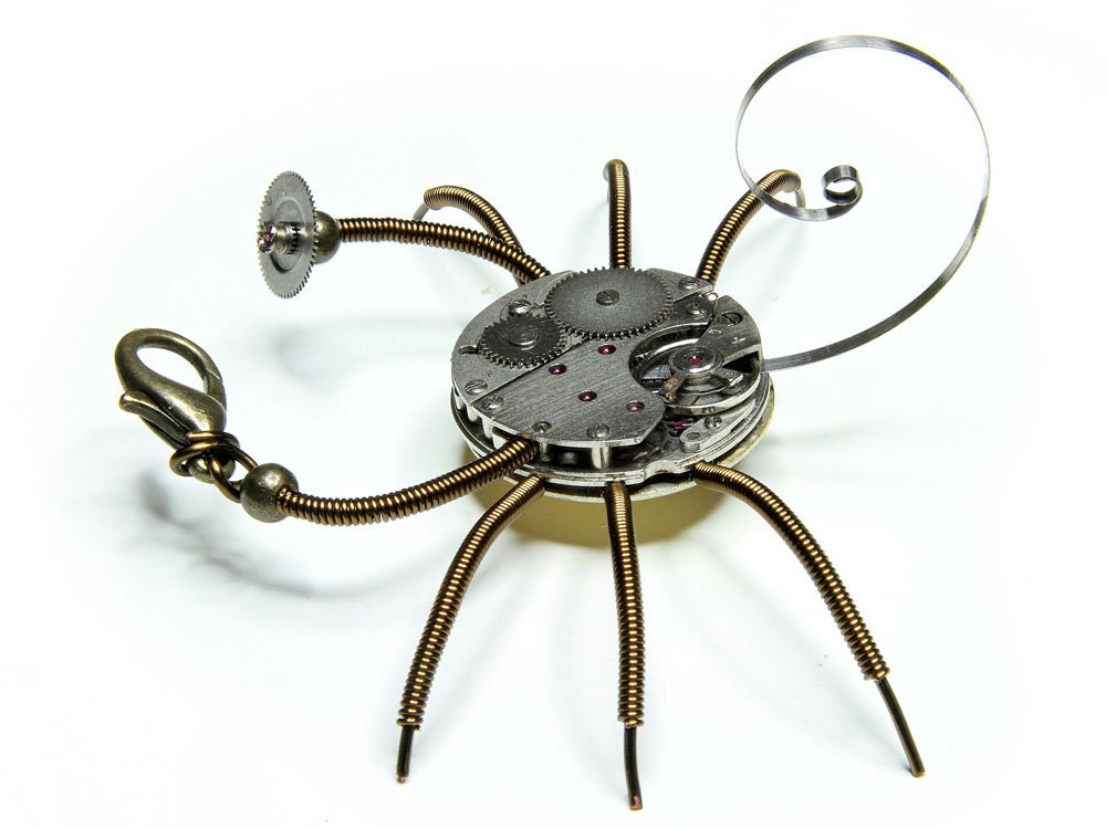 Steampunk Sculpture - Clockwork Sculpture - Steampunk Art - Clockwork Scorpion - Upcycled Watch Movement and Watch Parts