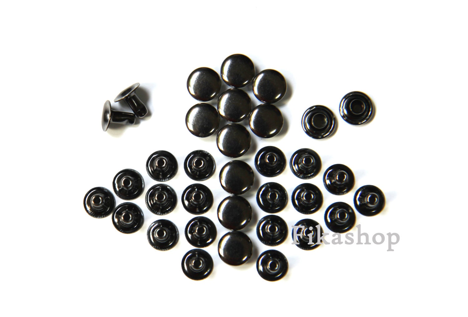Clearance SALE: 5mm 50 sets Gunmetal round Rivet rapid studs / HIGH Quality - Fikashop