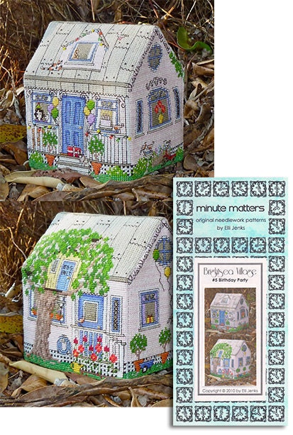 Cross stitch cottages in 3D. Cross stitch cottages in 3D.