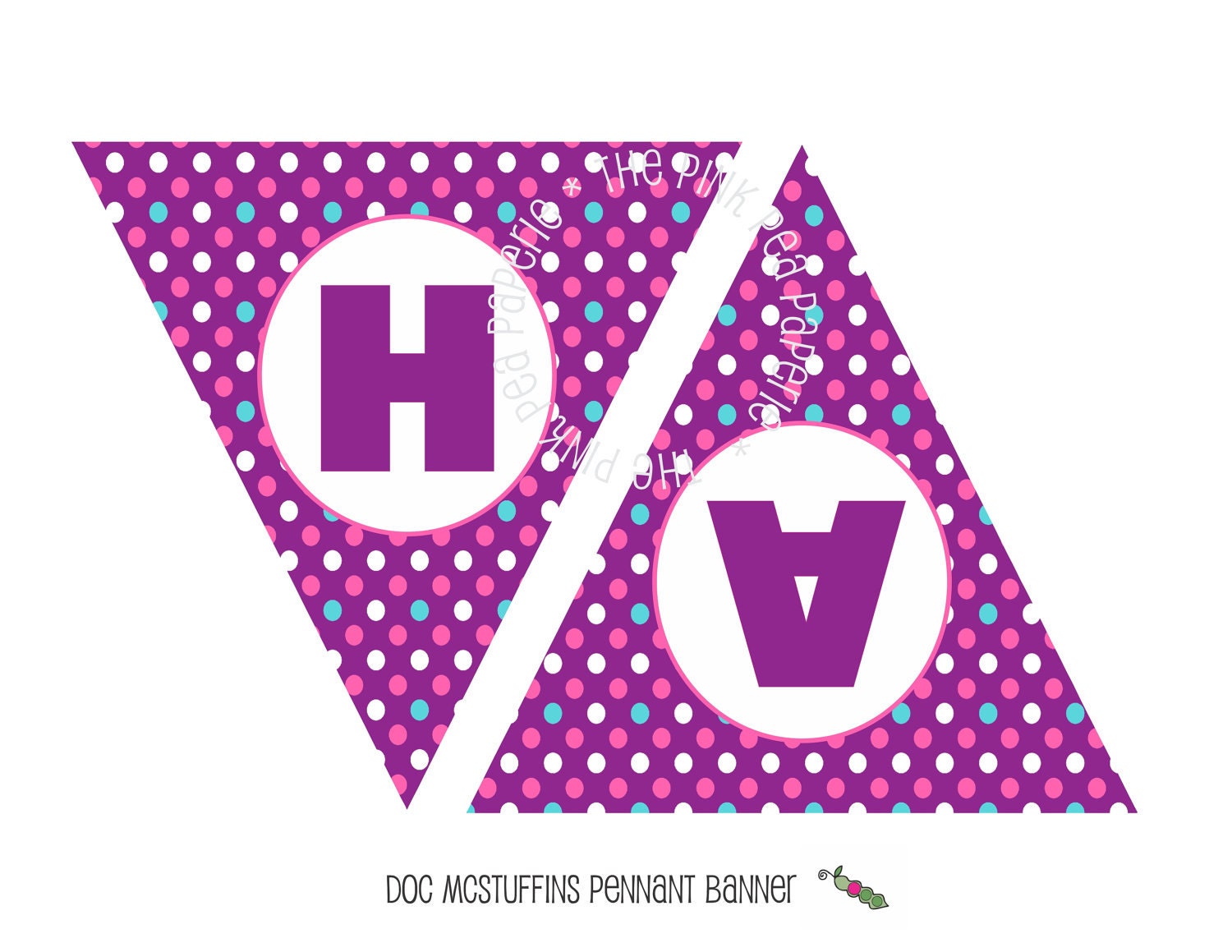 INSTANT Download - Printable DOC MCSTUFFINS Happy Birthday Banner - Triangle Pennant Banner Il_570xn