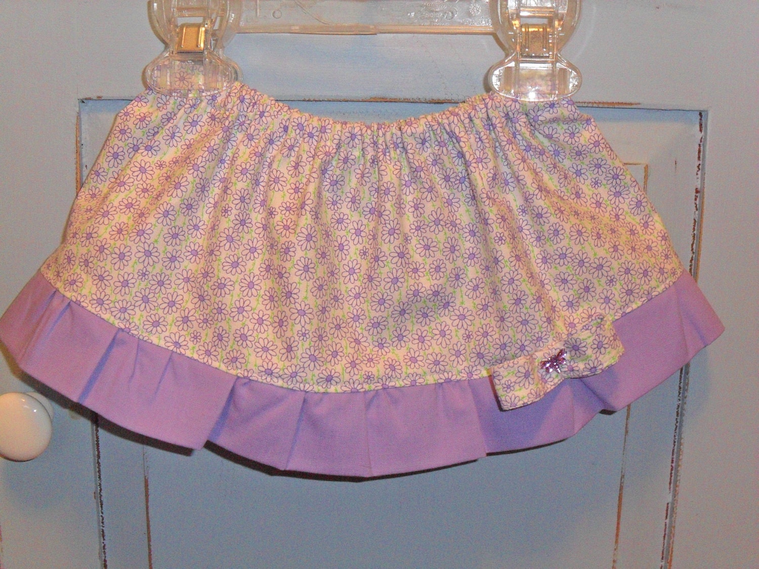 Custom Boutique Purple Lavender Baby/Toddler Girl Twirl Skirt  with Detachable Bow Sizes 3 mo to 2T