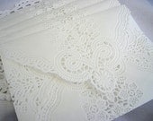 Doily Paper Lace Envelopes, Wdding Vintage, Handmade, White, Invitation Liner, Tea, Shabby Chic, 20 Piece Set