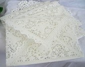 Vintage Inspired Doily Paper Lace Envelopes, Handmade, White, Shabby Chic Wedding Invitaion Liners, A7 Size 5 Piece Set