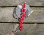 Pink chinese  "jade" weaved bracelet