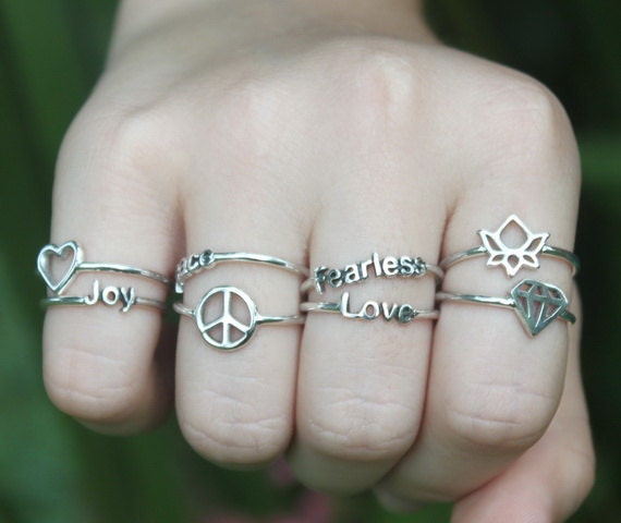 Fearless Ring , 925 Sterling silver ring with Poetic/Inspiring words
