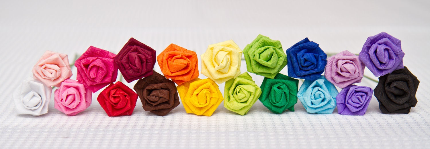 Bright and Colorful Paper Rosebuds