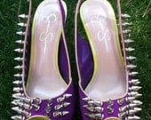 Sexy custom spiked Jessica Simpson ultra violet heels