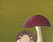 Hedgehog art print - cute art for kids rooms