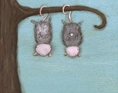 Possum Family art print - blue animal art for kids' rooms
