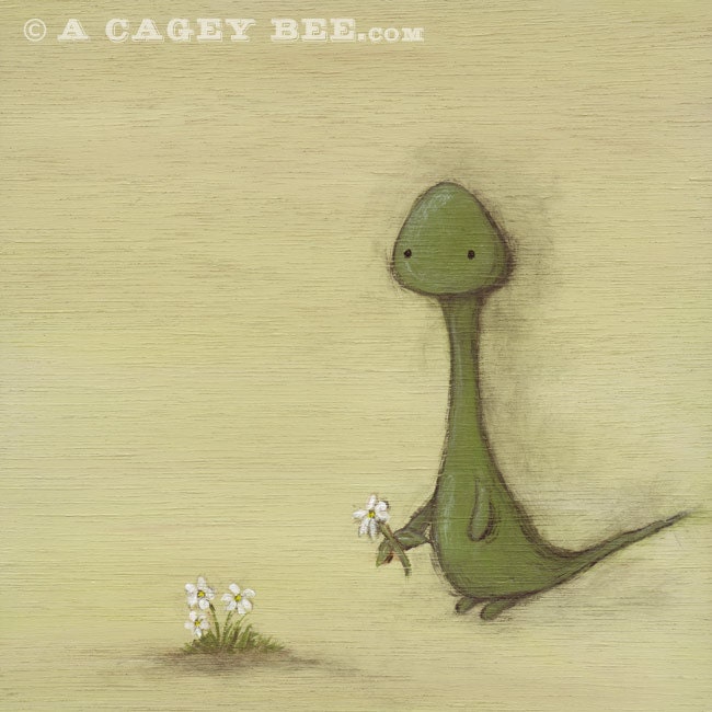 Salamander art print - 8x8 square lizard gecko painting