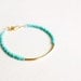 mint gold bar bracelet - minimalist jewelry - friendship bracelet (B014)
