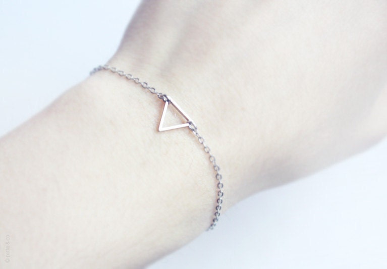 dainty triangle silver bracelet - minimalist jewelry