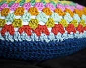 Crochet Granny Circle Pillow with Pillow Insert - 16in Diameter