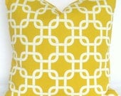decorative Yellow Pillow Cover 16x16 inch gotcha accent throw Pillow Cover same fabric front and back FREE SHIP