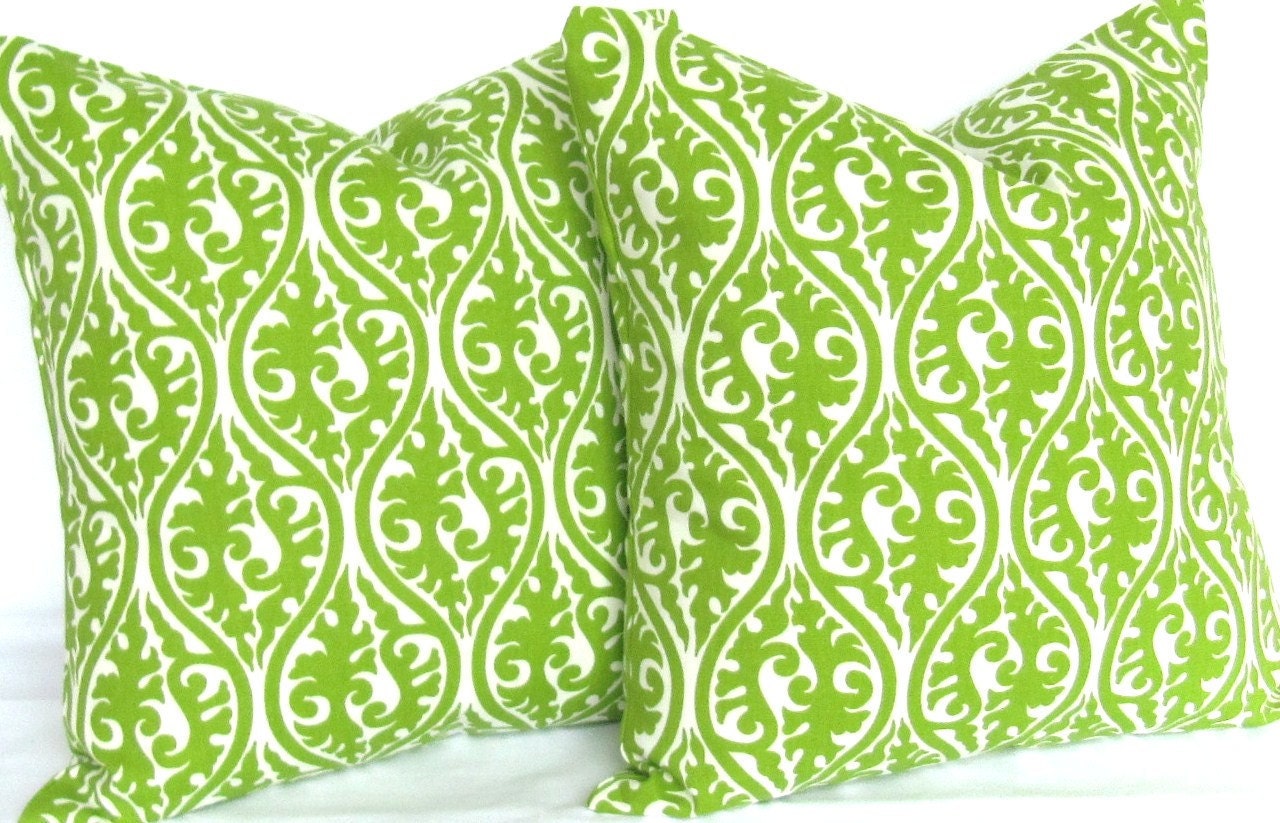 Premier Prints Pillow Chartreuse Green Throw Pillow Covers pair TWO 18x18 inch kimono modern accent same fabric front and back FREE SHIP