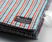 Baby Blanket with Stroller Ties, Line Dots in Celebration by Ann Kelle and Grey Dot Minky