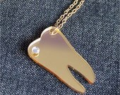 Gold Tooth necklace - laser cut mirror acrylic