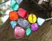 XL Gemstone necklace - laser cut mirror acrylic