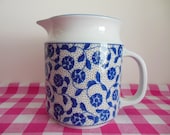 BLUE & WHITE PITCHER  ...  Pitcher  ...  Decanter  ...  Country Cottage Decor  ...  Porcelain