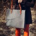 Felt Bag With Leather Handles - HIPPO BAG