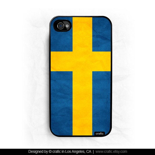 Vintage Flag of Sweden iPhone Hard Case / Fits iPhone 4, 4S