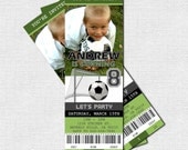 SOCCER TICKET INVITATIONS Birthday Party - (print your own) Personalized Football Printable