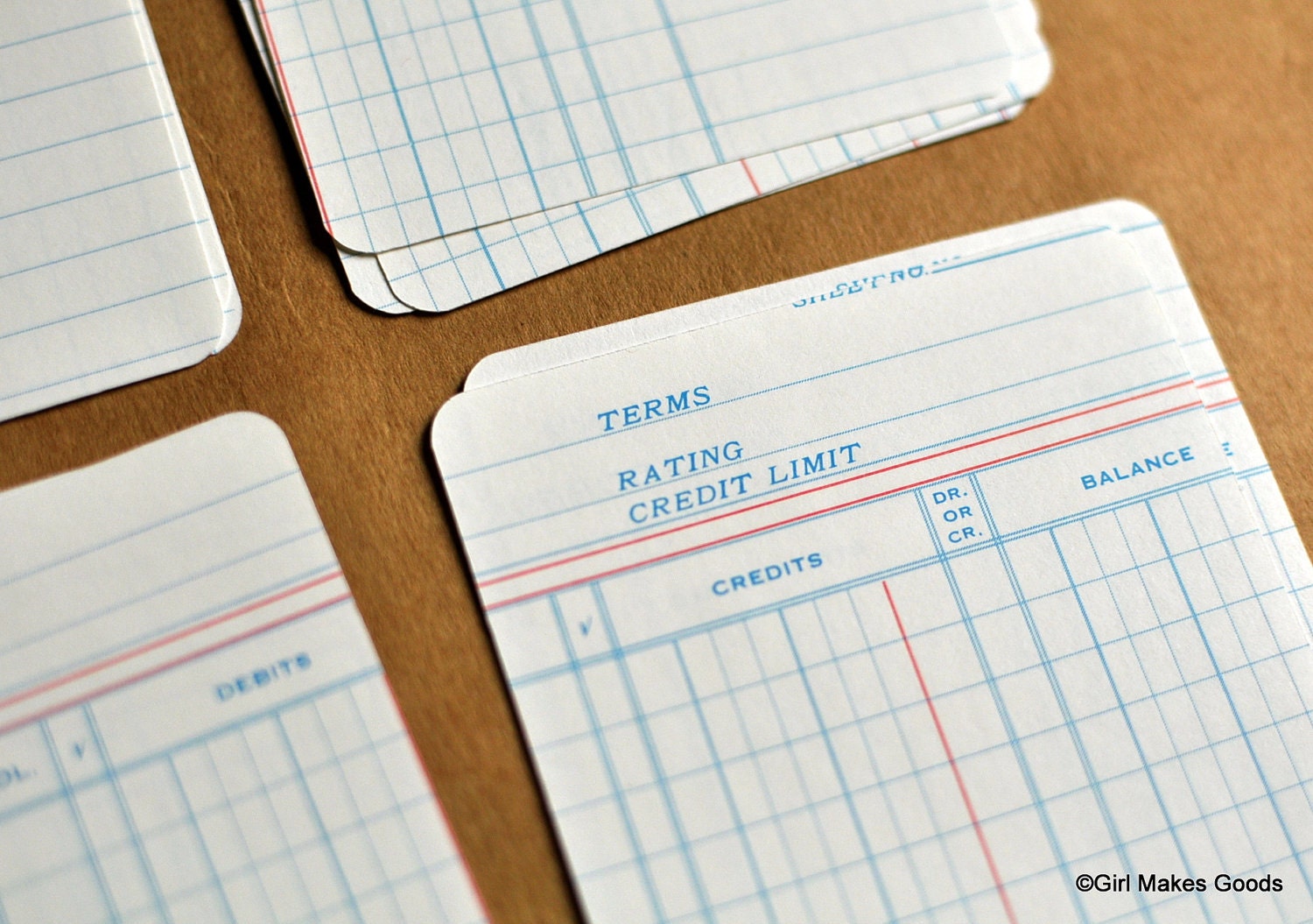 Vintage Journal Cards 3 x 4 Project Life--Ledger Sheets