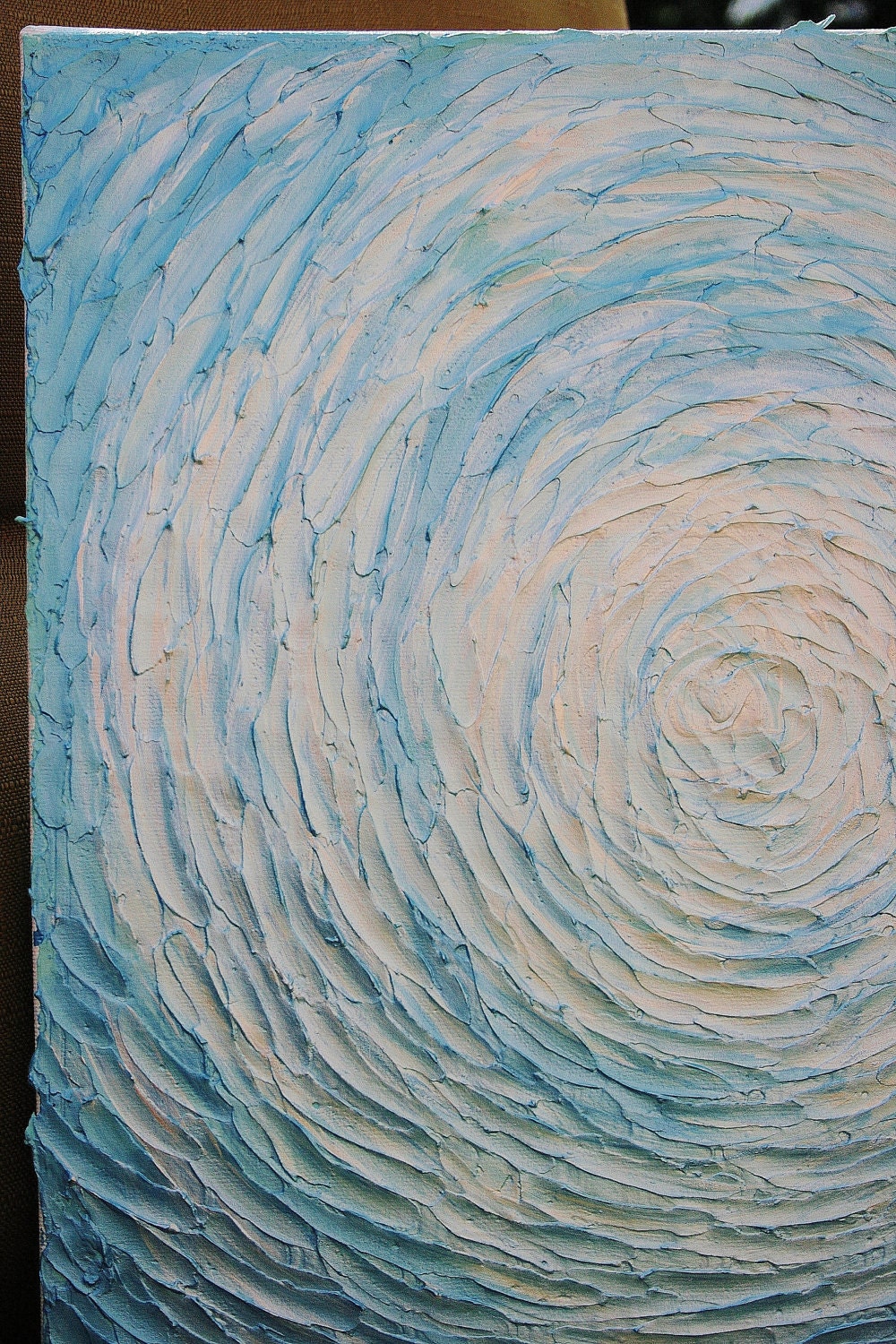 Original Abstract Handpainted Modern Metallic Impasto Texture palette Knife Painting size 24 X 24 x 1.5.