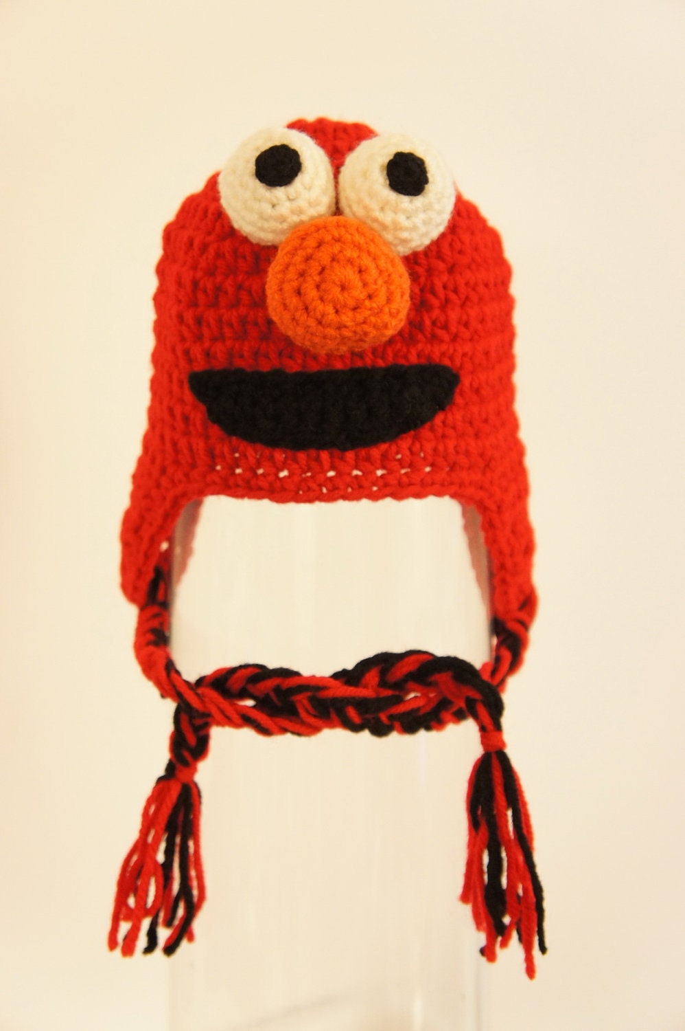 Elmo Hat, Monster Hat, Crochet Baby Hat, Animal Hat, photo prop, red, Inspired by Elmo on Sesame Street