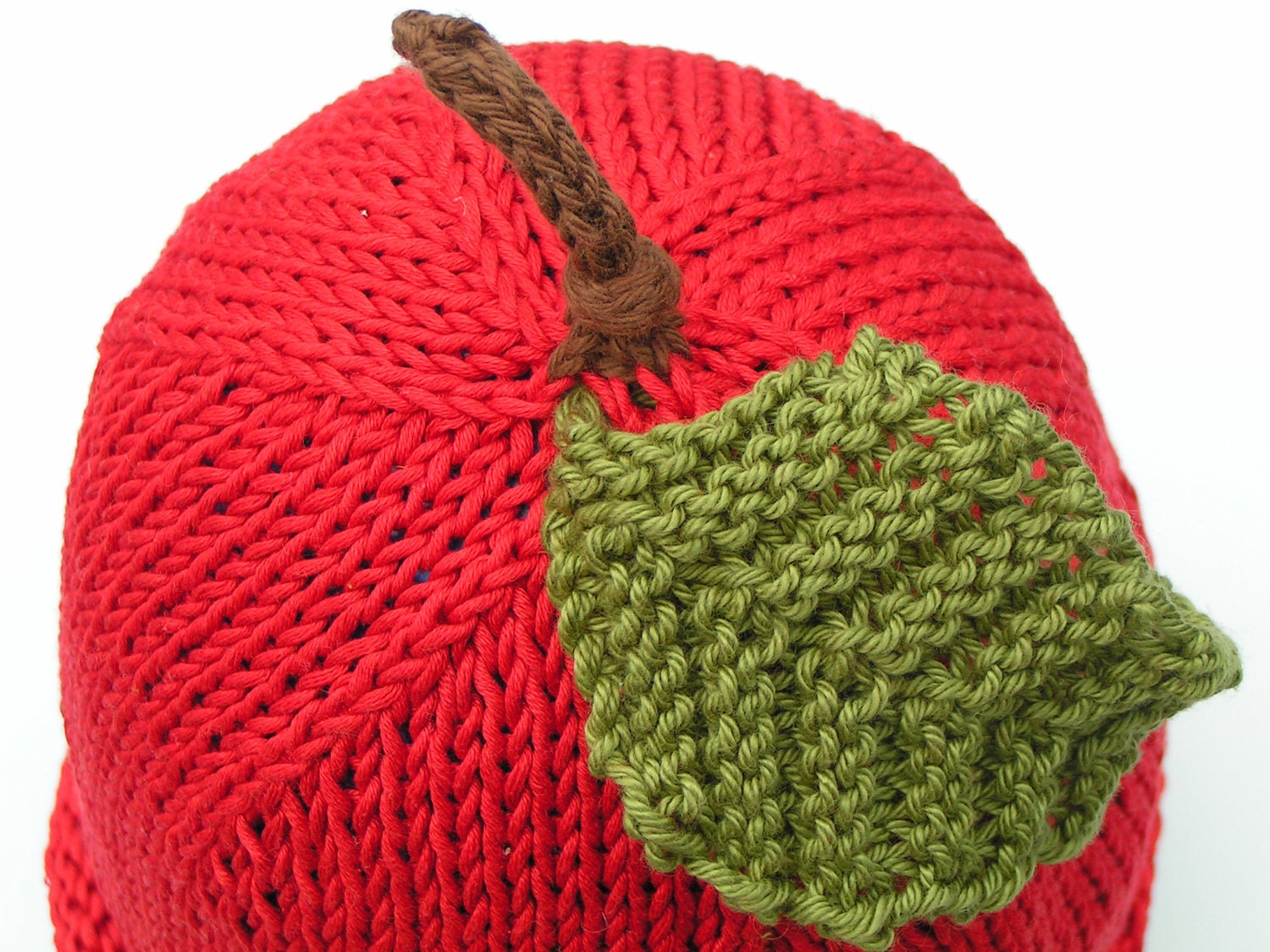 READY-MADE  - The Rosy Apple baby beanie inspired by The Very Hungry Caterpillar - 38cm baby hat for 0-3 months - photo prop