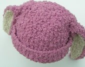 READY-MADE - The Snuggle Bunny baby beanie - 36cm baby hat for 0-3 months - photo prop