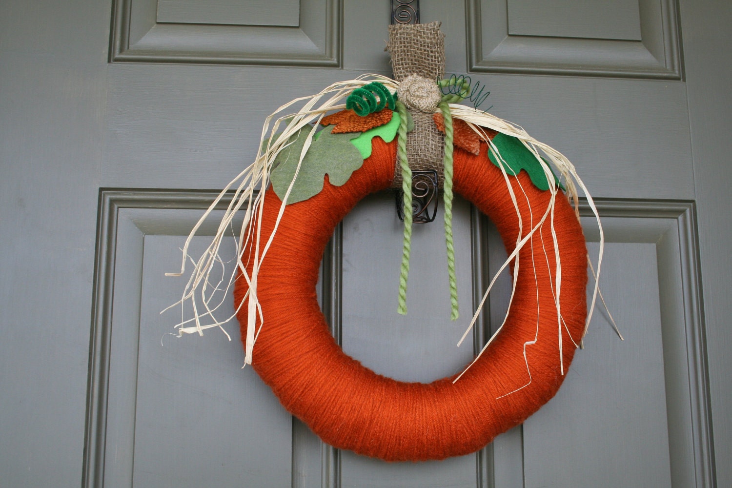 Pumpkin Yarn Wreath/Fall Yarn Wreath