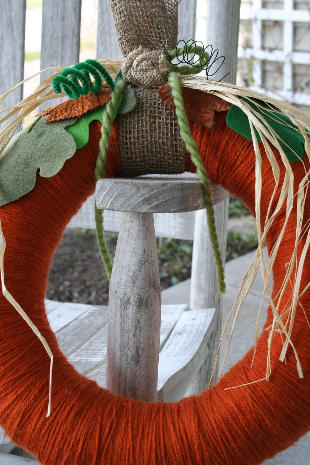 Pumpkin Yarn Wreath/Fall Yarn Wreath