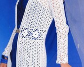 ELEGANT  women crochet long cardigan, coat