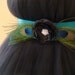 Black tutu dress with teal peacock belt