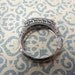 RESERVED FOR MADALYN-Vintage 14KT White Gold Filigree Blue Spinel and Diamond Wedding Band & Ring Size 6.5