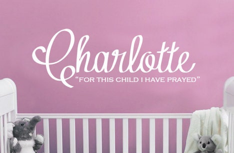 Personalized For This Child I Have Prayed Vinyl Wall Art
