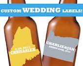 Custom Wedding Beer Labels - 50 Beer Labels for the Happy Couple