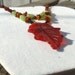 FREE US SHIP Set of Matching Necklace and Bracelet, Baltic Amber Fall Necklace and Bracelet With Black Seed Beads, Jade, and Carnelian Leaf