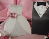 Wedding Dress & Tux Favor Boxes   Qty of 100