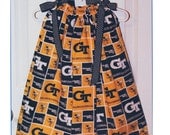 Featuring Georgia Tech Yellow Jackets Plaid Pattern Pillowcase Dress :TD017