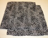 Set of Two PillowCovers, Black and White.16"x16" Square--Cotton Home Decor Fabric-- Zipper-