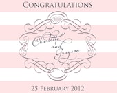Pink and White Stripe Glam Welcome Sign