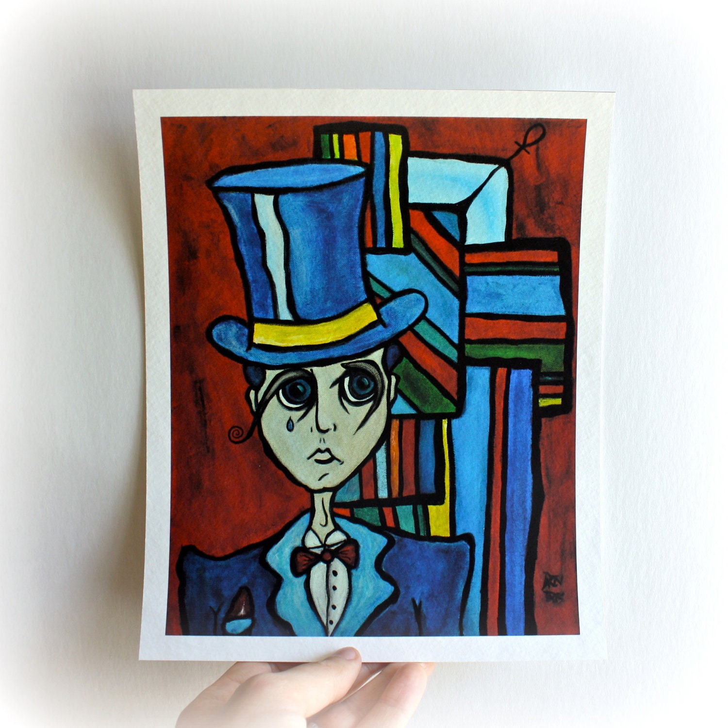 Men Wearing Hats, Crying: Top Hat.  Limited Edition Giclee Print