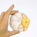 Pincushion / Pin Cushion Fabric Flower Yellow Mustard Cream Ivory , natural colors , shabby chic mother of pearl button , europeanstreetteam